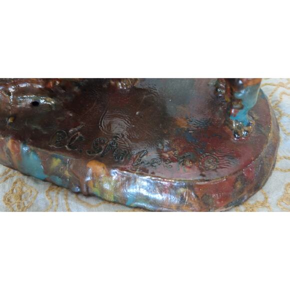 Stunning R.C. Spurlock Sculpture- Signed-2005- One Of A Kind! Woman w/ Feline - Picture 6 of 10